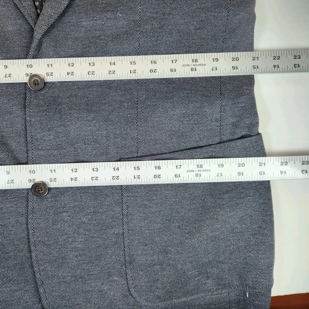 Level Ten Mens Sports Coat Sz Large Gray Blue 2 Button Casual Suit Blazer Preppy